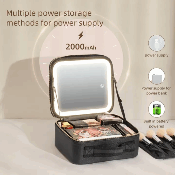 Beauty Reformation Travel Makeup Bag with Adjustable Dividers - Image 3